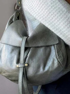Best Sac Besace Cuir Vert Kaki Ninon Femmes Sac Porte Epaule Avec Sangle