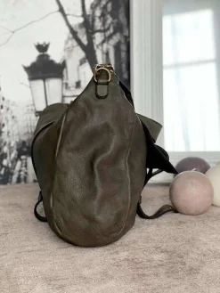 Best Sac Besace Cuir Vert Kaki Ninon Femmes Sac Porte Epaule Avec Sangle