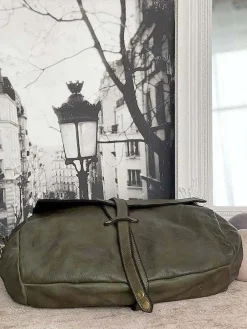 Best Sac Besace Cuir Vert Kaki Ninon Femmes Sac Porte Epaule Avec Sangle