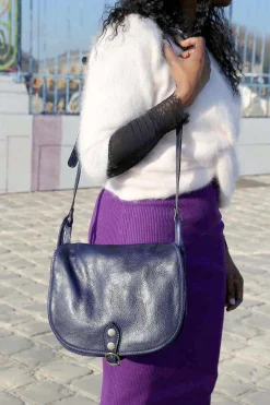 Store Sac Bleu Stefania Femmes Sac Porte Epaule Avec Sangle