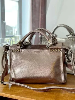 Fashion Sac Dore Champagne Fabiola Femmes Sac Porte Epaule Avec Sangle