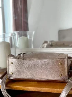 Fashion Sac Dore Champagne Fabiola Femmes Sac Porte Epaule Avec Sangle