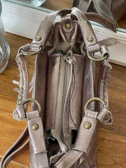 Fashion Sac Dore Champagne Fabiola Femmes Sac Porte Epaule Avec Sangle