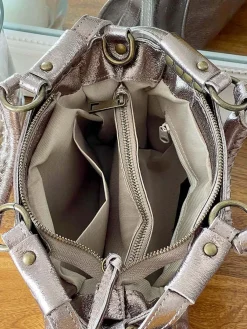 Fashion Sac Dore Champagne Fabiola Femmes Sac Porte Epaule Avec Sangle