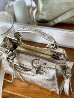 Shop Sac Dore Or Fabiola Femmes Sac Porte Epaule Avec Sangle