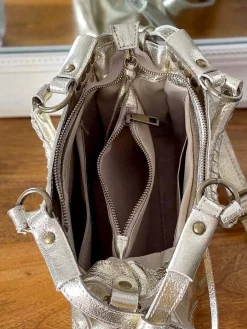Shop Sac Dore Or Fabiola Femmes Sac Porte Epaule Avec Sangle