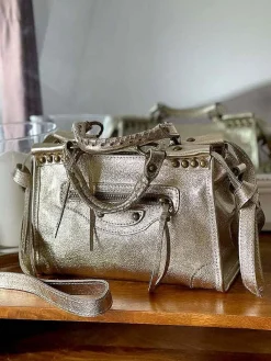 Shop Sac Dore Or Fabiola Femmes Sac Porte Epaule Avec Sangle