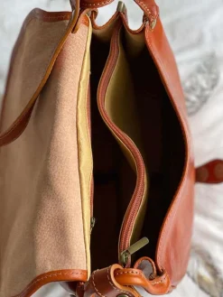 Cheap Sac Marron Camel Stefania Femmes Sac Porte Epaule Avec Sangle