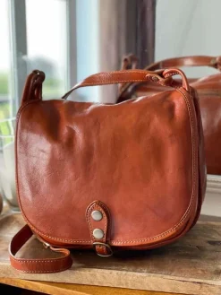 Cheap Sac Marron Camel Stefania Femmes Sac Porte Epaule Avec Sangle