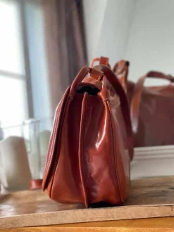 Cheap Sac Marron Camel Stefania Femmes Sac Porte Epaule Avec Sangle
