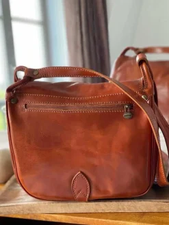 Cheap Sac Marron Camel Stefania Femmes Sac Porte Epaule Avec Sangle