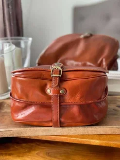 Cheap Sac Marron Camel Stefania Femmes Sac Porte Epaule Avec Sangle