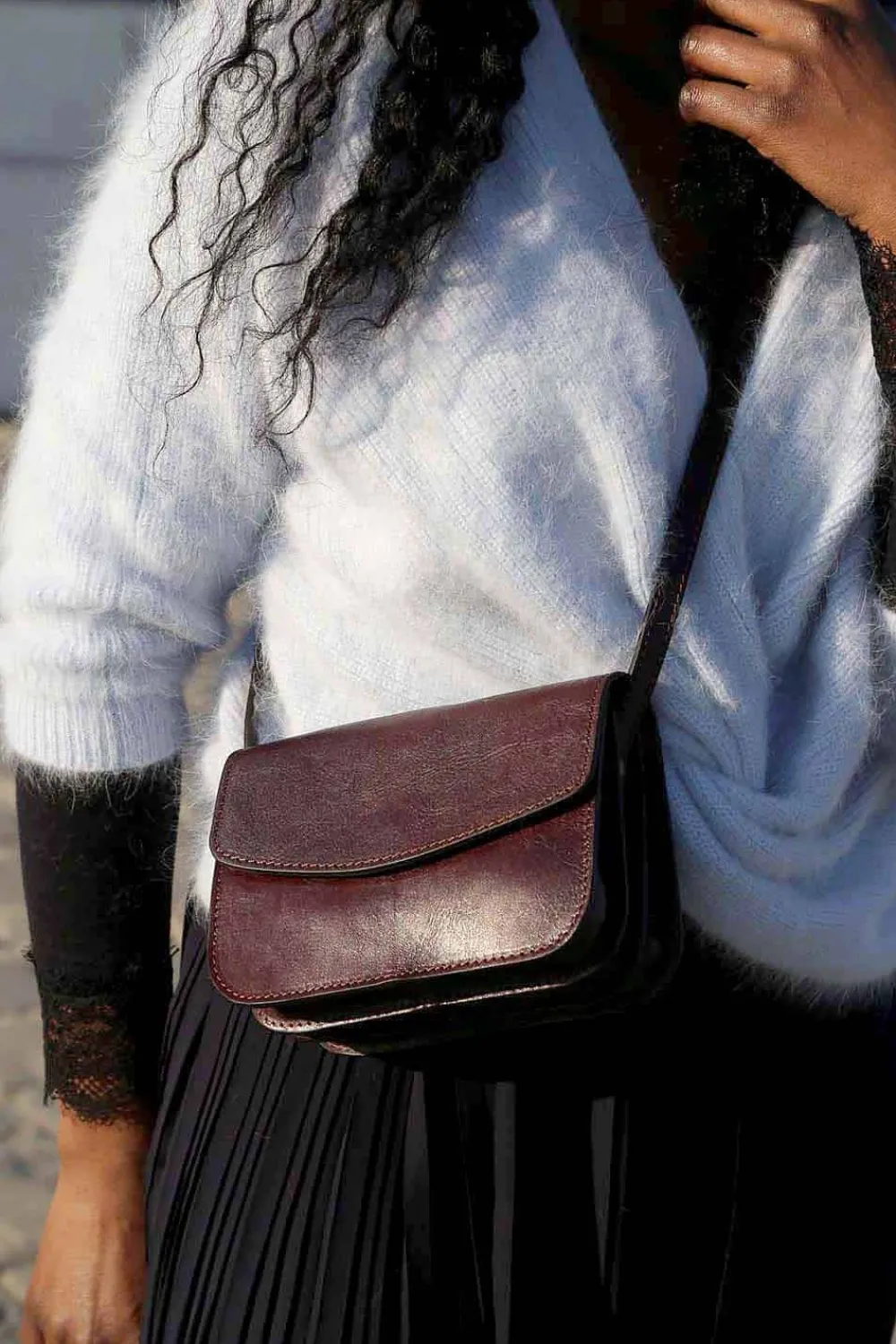 Clearance Sac Marron Chocolat Filie Femmes Sac Porte Epaule Avec Sangle