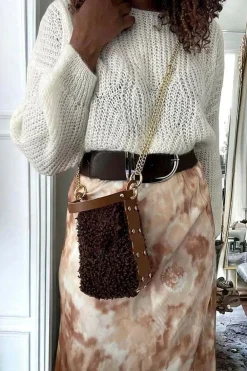 Hot Sac Marron Chocolat Shannon Femmes Sac Porte Epaule Avec Sangle