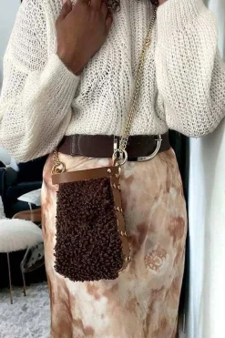 Hot Sac Marron Chocolat Shannon Femmes Sac Porte Epaule Avec Sangle
