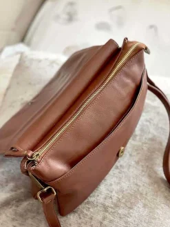 Outlet Sac Marron Linette Femmes Sac Porte Epaule Avec Sangle