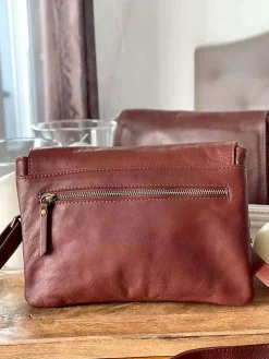Outlet Sac Marron Linette Femmes Sac Porte Epaule Avec Sangle