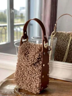Best Sale Sac Marron Taupe Shannon Femmes Sac Porte Epaule Avec Sangle