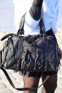 Hot Sac Noir Monroe Femmes Sac Porte Epaule Avec Anse