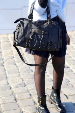 Hot Sac Noir Monroe Femmes Sac Porte Epaule Avec Anse