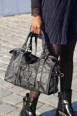 Hot Sac Noir Monroe Femmes Sac Porte Epaule Avec Anse
