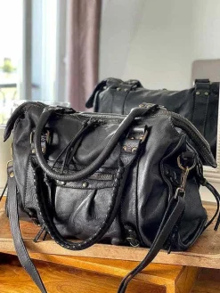 Hot Sac Noir Monroe Femmes Sac Porte Epaule Avec Anse