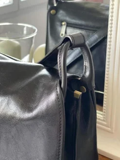 Hot Sac Noir Stefania Femmes Sac Porte Epaule Avec Sangle