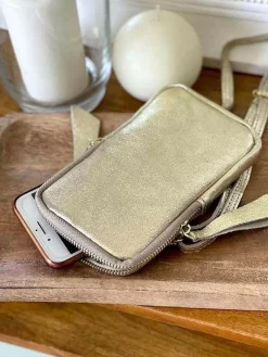 Shop Sac Portable En Cuir Dore Kira Femmes Sac Taille Téléphone Portable