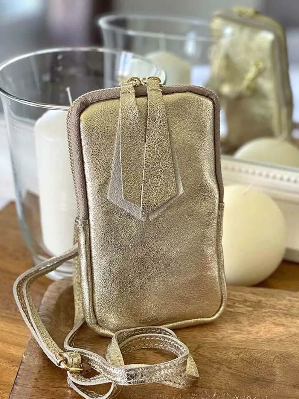 Shop Sac Portable En Cuir Dore Kira Femmes Sac Taille Téléphone Portable