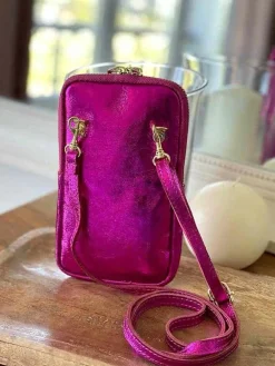 Clearance Sac Portable En Cuir Rose Kira Femmes Sac Taille Téléphone Portable