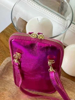 Clearance Sac Portable En Cuir Rose Kira Femmes Sac Taille Téléphone Portable