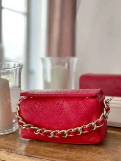 Cheap Sac Rouge Clover Femmes Sac Porte Epaule Avec Sangle