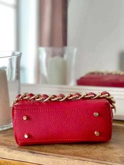 Cheap Sac Rouge Clover Femmes Sac Porte Epaule Avec Sangle