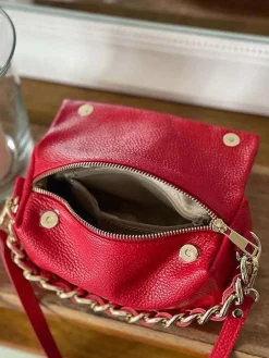 Cheap Sac Rouge Clover Femmes Sac Porte Epaule Avec Sangle