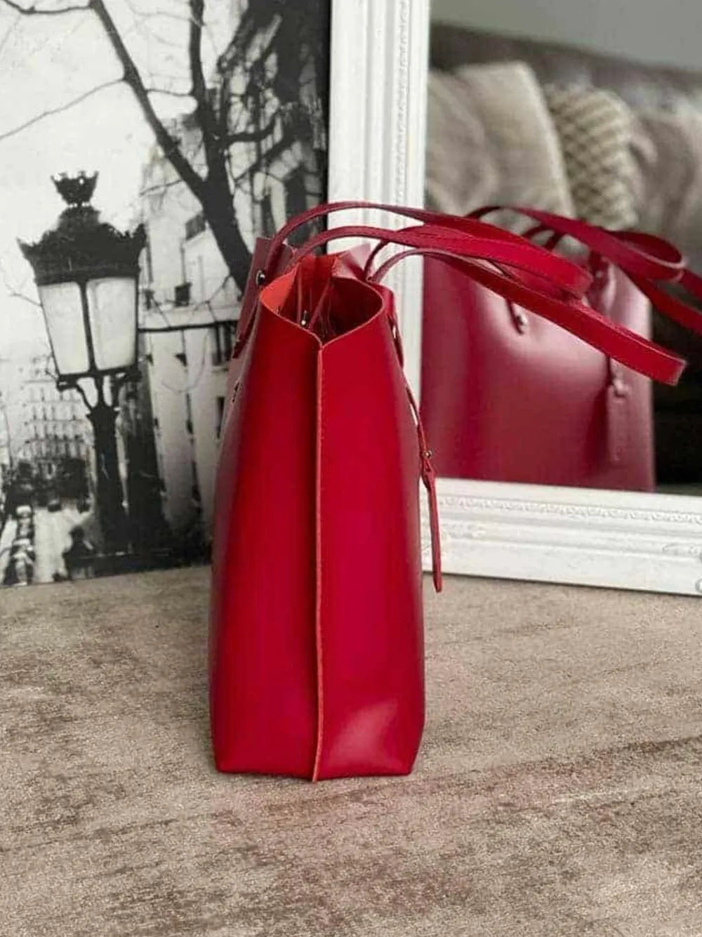 Clearance Sac Rouge Erika Femmes Sac Format A4 Et +