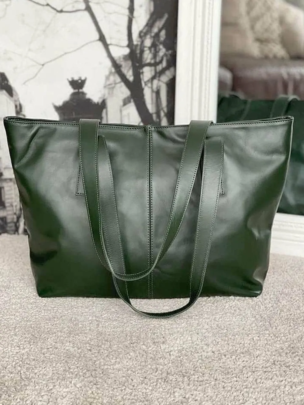 Shop Sac Vert Bouteille Noemie Femmes Sac Format A4 Et +