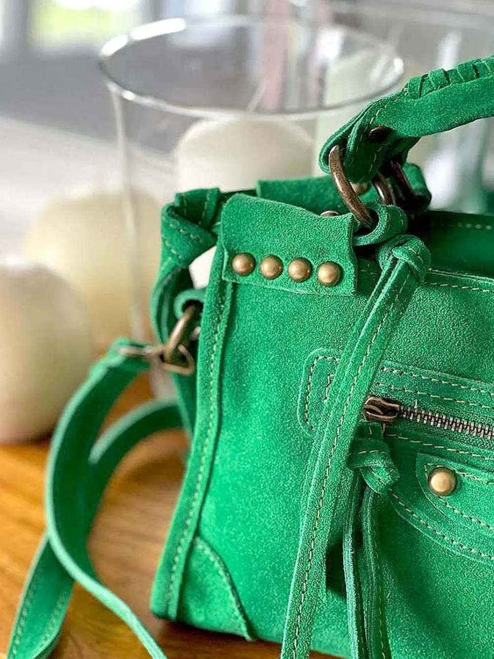 Best Sale Sac Vert Pomme Bradie Femmes Sac Porte Epaule Avec Sangle